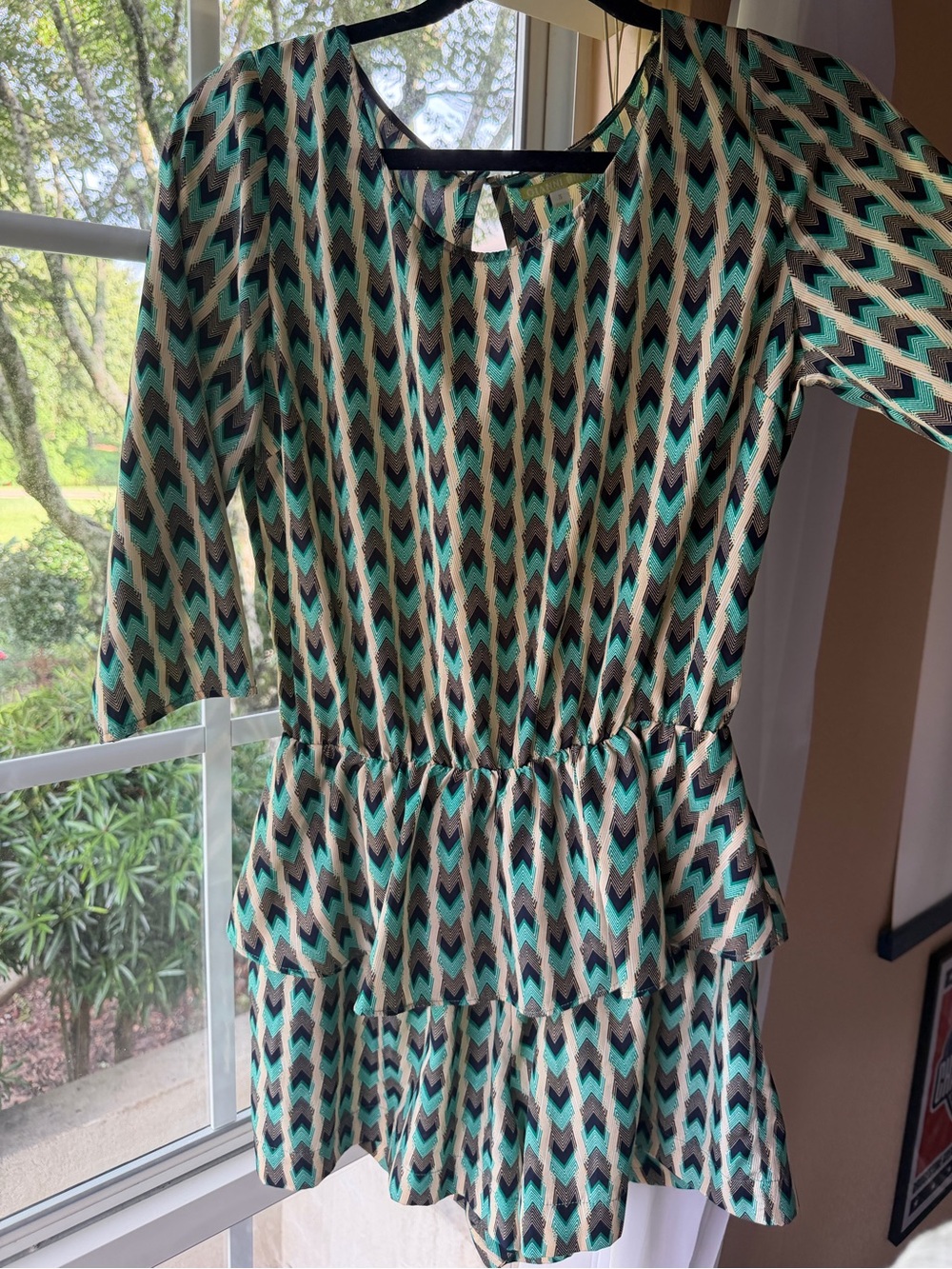 Gianni Bini Green Peplum Waist Romper - Women